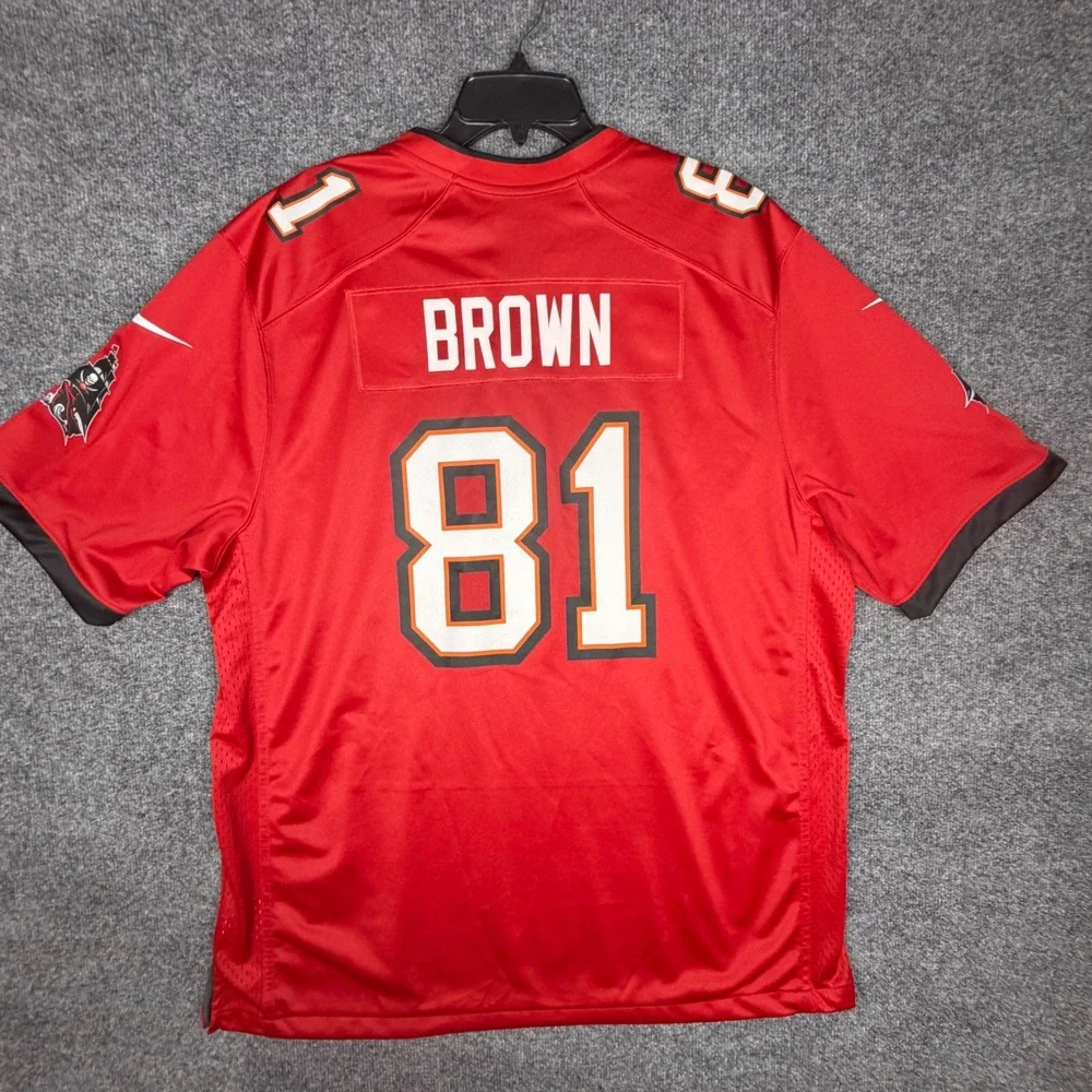 Nike Tampa Bay Buccaneers Antonio Brown 81 NFL Jersey Red Mens XL On Field